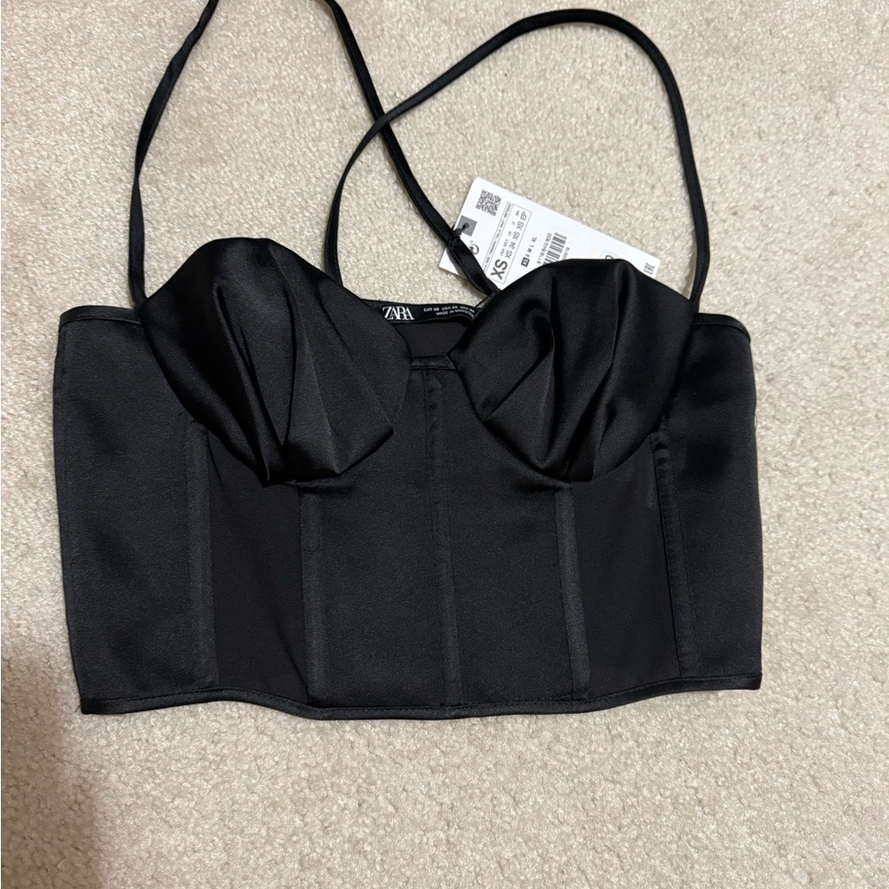 Zara Elegant Black Crop Top
